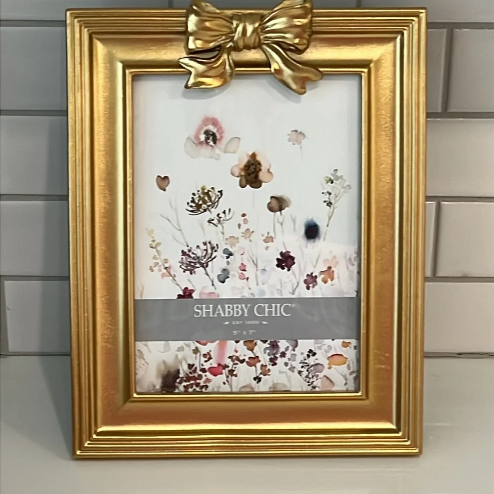 🎀💛Shabby Chic Gold Photo Frame